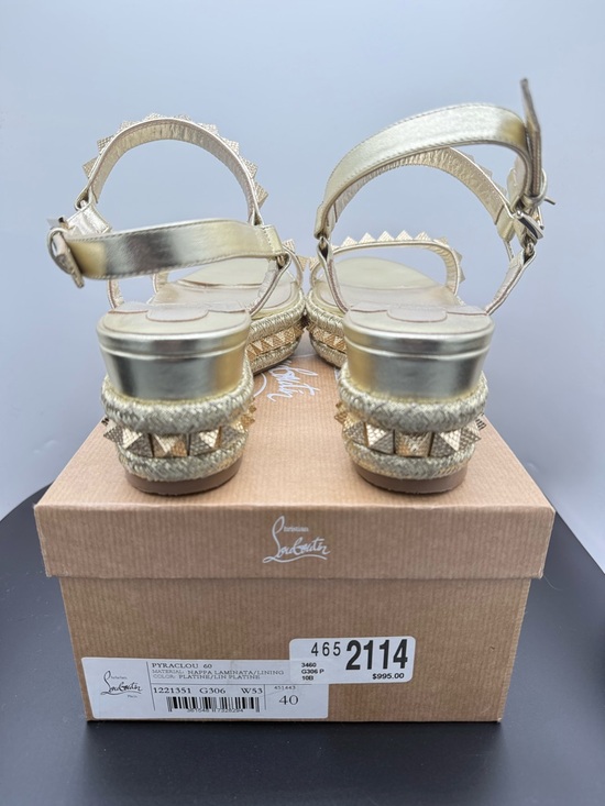 Christian Louboutin Pyraclou Platine Stud Platform Sandals - Picture 10 of 12